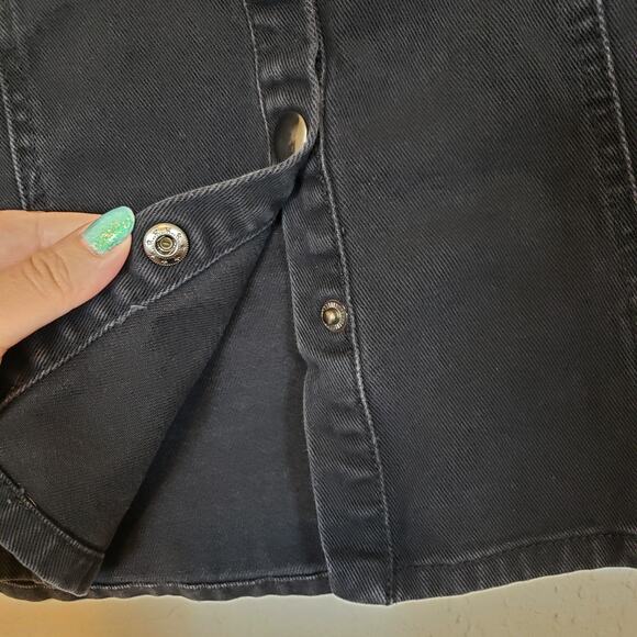 BDG Urban Outfitters Black Denim Button Front Skirt Women's Small Western Goth - Picture 4 of 9